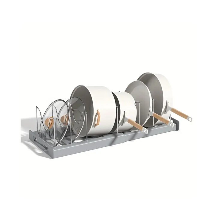 1pc Adjustable Multi-Purpose Pot Organizer Rack For Kitchen Cabinet For Easy Storage And Organization