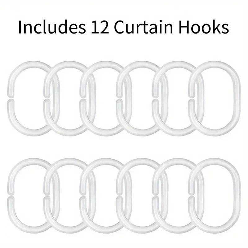 Artistic Floral Bath Draperies with 12 Hooks - Woven Polyester Waterproof Bath Drape, Machine Washable, White Flowers and Landscapes Theme for Bathroom Decor by suige home - Image 3