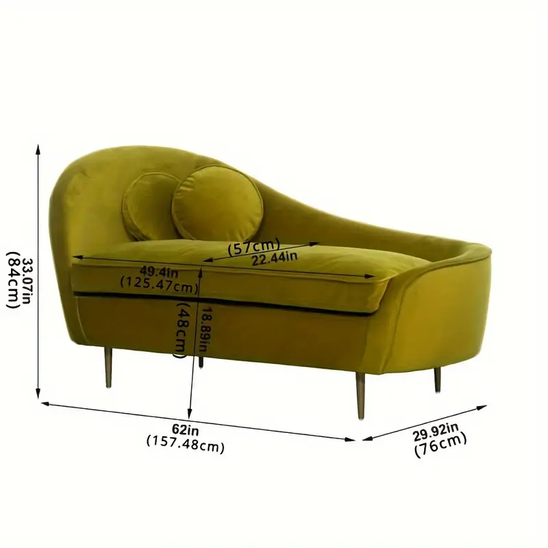 62'' 2 Seater Sofa Upholstered Olive Velvet 2 Seater Sofa Couch Settee Loveseat Living Room - Image 3